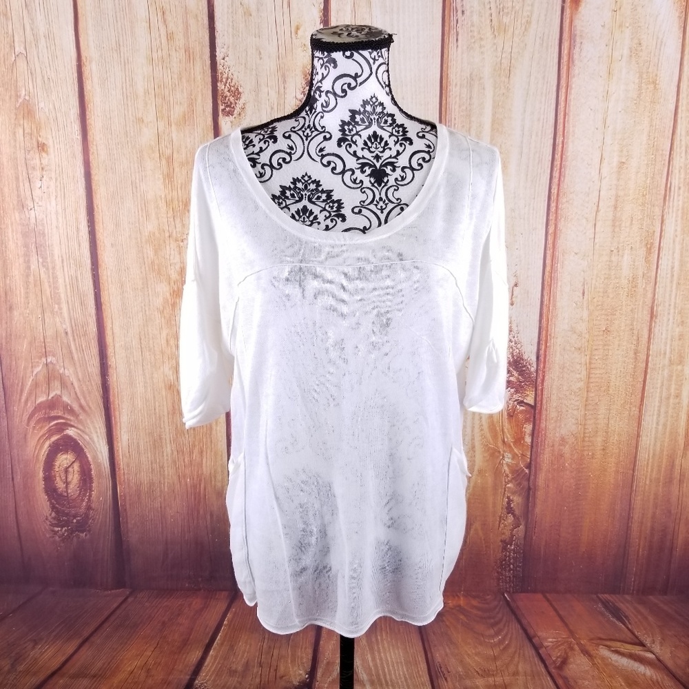 🍾BCBGeneration White Oversized 2-Pocket Shirt B34